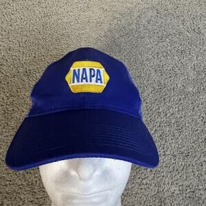 NAPA Hat Cap Snap Back Mens One Size Blue Trucker Mesh Adjustable Embroidered